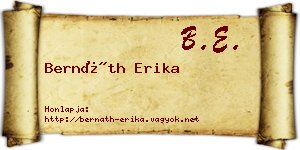 Bernáth Erika névjegykártya